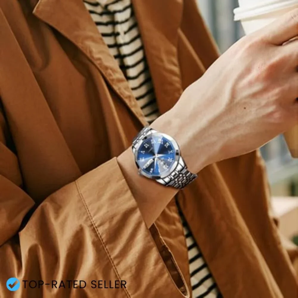 Men's Stainless Steel Dress Watch Analog Quartz Water Resistant Classic Minimal